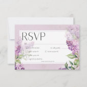 Rustikal Romantik Lila & Sage Lilacs Abendessen RSVP Karte (Vorderseite)