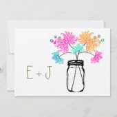 Rustikal Romantik Mason Jar Wild Blume Wedding Inv Einladung (Rückseite)