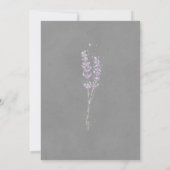 Rustikal romantische Aquarelllavender Blume Hochze Einladung (Rückseite)