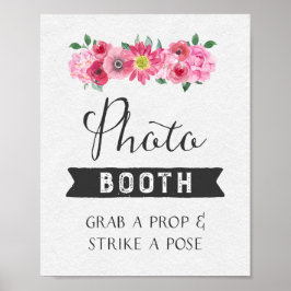 Rustikal rosa Aquarell Blumenkäfig Foto Standzeich Poster