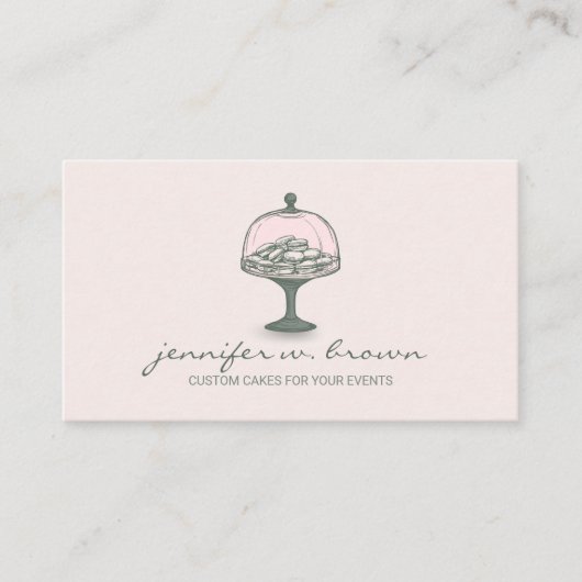 Rustikal rosa Bäckerei Retro Süßigkeiten Konditore Visitenkarte (Vorderseite)