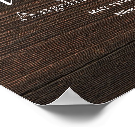 Rustikal rosa Begrüßung Poster (Ecke)