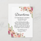 Rustikal-rosa-bläserne Hochzeitsrichtungen Beilage Begleitkarte (Vorne/Hinten)