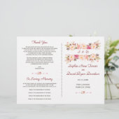 Rustikal-rosa-blaue Blume - Hochzeitsprogramm (Stehend Vorderseite)