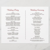 Rustikal-rosa-blaue Blume - Hochzeitsprogramm (Rückseite)