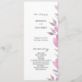 Rustikal rosa Blume Aquarell Handgestrichen Programm (Vorderseite)