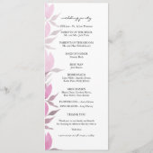 Rustikal rosa Blume Aquarell Handgestrichen Programm (Rückseite)