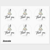 rustikal rosa Blumenbesteck danke Ihnen Aufkleber (Blatt)