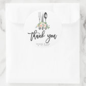 rustikal rosa Blumenbesteck danke Ihnen Aufkleber (Tasche)