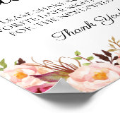 Rustikal rosa Blumendatum Jar Sign Hochzeit Poster (Ecke)