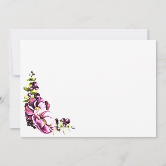 Rustikal rosa Blumenhochzeit rettet das Datum Save The Date (Rückseite)