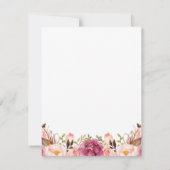 Rustikal-rosa Blumenhochzeit speichert die Datumsk Save The Date (Rückseite)