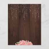 Rustikal rosa Blumenholz BUDGET Babydusche einlade (Rückseite)