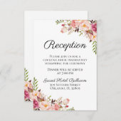 Rustikal rosa Blumenkarten für Hochzeitskartons Begleitkarte (Vorne/Hinten)