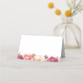Rustikal rosa Blumenkarten für Hochzeitsnahrung Platzkarte (Rückseite)