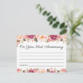 Rustikal rosa Blumenkarten zum Hochzeitsfeiern Postkarte (Stehend Vorderseite)
