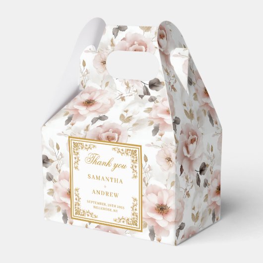 Rustikal rosa Blumenkästen mit rosa Gastgeschenk H Geschenkschachtel (Vorderseite)