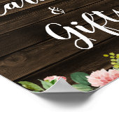 Rustikal rosa Blumenstrauß - Karten und Geschenke Poster (Ecke)