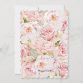 Rustikal rosa Blumenstrauß Probe Abendessen Einladung (Rückseite)