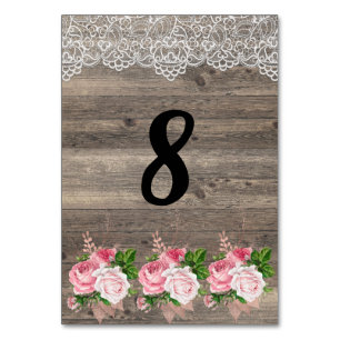 Rustikal rosa Blumenstrauß TISCHNUMMER