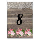 Rustikal rosa Blumenstrauß TISCHNUMMER (Rückseite)