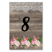 Rustikal rosa Blumenstrauß TISCHNUMMER (Vorderseite)