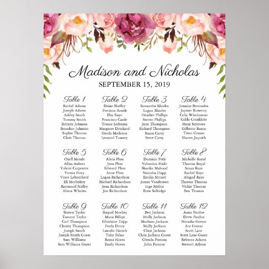 Rustikal rosa Blumenübersicht Poster (Vorne)