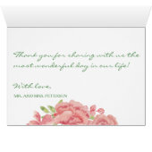 Rustikal rosa Blumenwald Hochzeit danke (Innenansicht Horizontal (Unten))