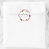 Rustikal rosa Blumenzange Begrüßungskleber Runder Aufkleber (Tasche)