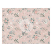 Rustikal rosa Blüte mit weißen Blüten und Grünpfla Tischdecke (Vorderseite (Horizontal))