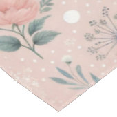 Rustikal rosa Blüte mit weißen Blüten und Grünpfla Tischdecke (Schrägansicht)