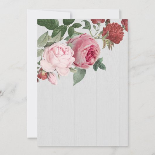 Rustikal rosa Blütenweißes Brautparty Invita Einladung (Rückseite)