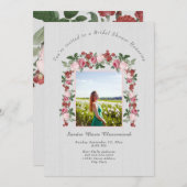 Rustikal rosa Blütenweißes Brautparty Invita Einladung (Vorne/Hinten)