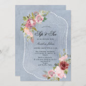 rustikal rosa bordeauxrot und blumengeschmückt, si (Vorne/Hinten)