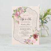 rustikal rosa bordeauxrot und blumengeschmückt, si (Stehend Vorderseite)