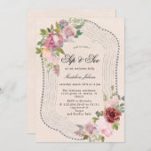 rustikal rosa bordeauxrot und blumengeschmückt, si (Vorne/Hinten)