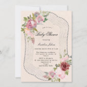 rustikal rosa bordeauxrote Babydusche (Vorderseite)