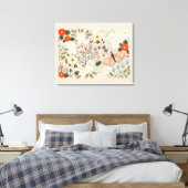 Rustikal rosa braun Boho-Chic Floral Butterfly Kun Leinwanddruck (Insitu (Schlafzimmer))