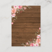 Rustikal rosa Bücher für Baby Request Girl Dusche Begleitkarte (Rückseite)