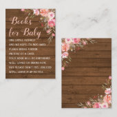 Rustikal rosa Bücher für Baby Request Girl Dusche Begleitkarte (Vorne/Hinten)