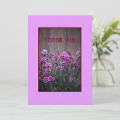 Rustikal rosa Dianthus Blume Flat Dankeschön Karte (Stehend Vorderseite)