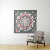 Rustikal Rosa Floral Mandala Wandteppich (Beispiel (Horizontal))