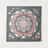 Rustikal Rosa Floral Mandala Wandteppich (Vorderseite)