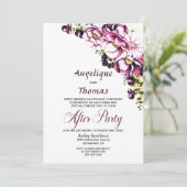 Rustikal-rosa-florale Hochzeitsempfang Einladung (Stehend Vorderseite)