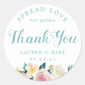 Rustikal rosa Gastgeschenk Hochzeit Hand Sanitäter Runder Aufkleber (Vorderseite)