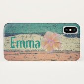 Rustikal rosa gestrichenes aquamarines, lackiertes Case-Mate iPhone hülle (Rückseite (Horizontal))