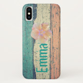 Rustikal rosa gestrichenes aquamarines, lackiertes Case-Mate iPhone hülle (Rückseite)