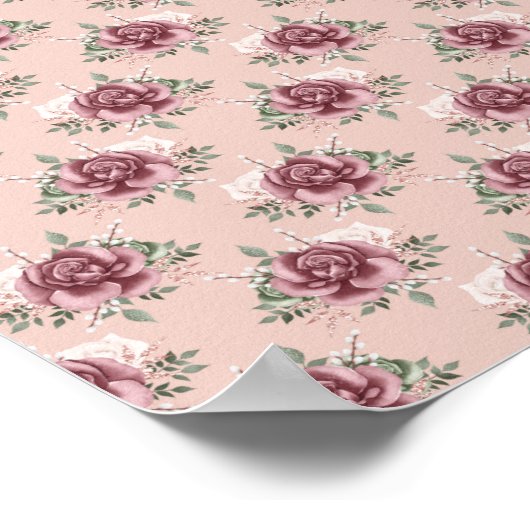 Rustikal rosa goldgrün böhmisch poster (Ecke)