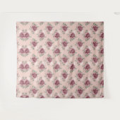 Rustikal rosa goldgrün böhmisch wandteppich (Vorderseite (Horizontal))