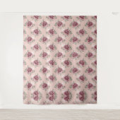 Rustikal rosa goldgrün böhmisch wandteppich (Vorderseite)